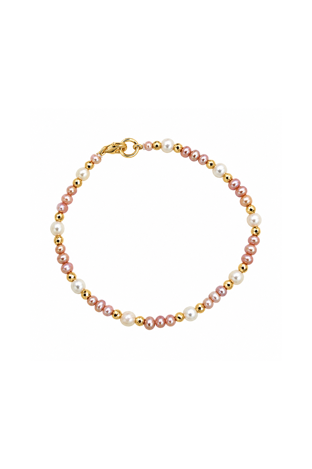 Pulsera Perlas Rosas y Blancas