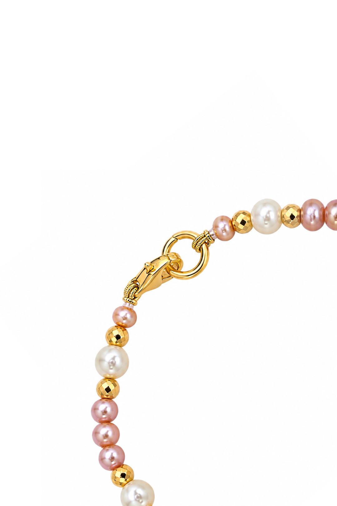 Pulsera Perlas Rosas y Blancas