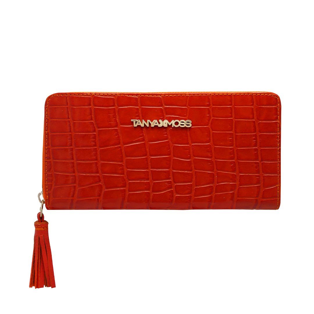 Cartera De Piel Roja