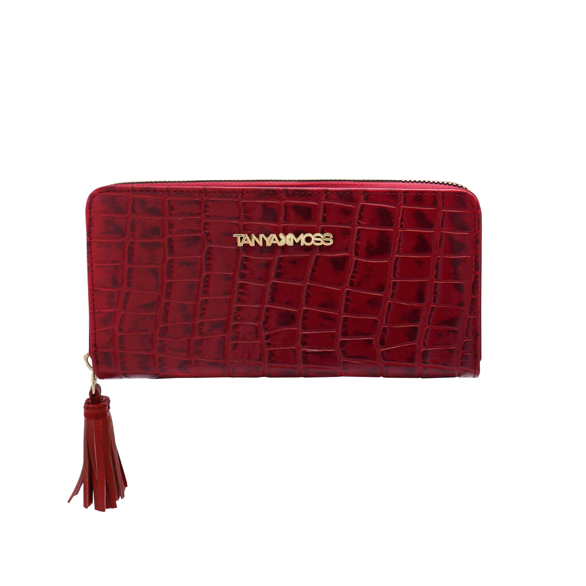 Cartera Flat Mujer Piel Marron A Cremallera Top Tanya Moss