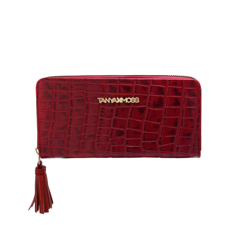 Cartera Flat Mujer Piel Marron A Cremallera Top Tanya Moss