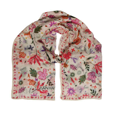 Mascada Mujer Beige Libelulas Tanya Moss