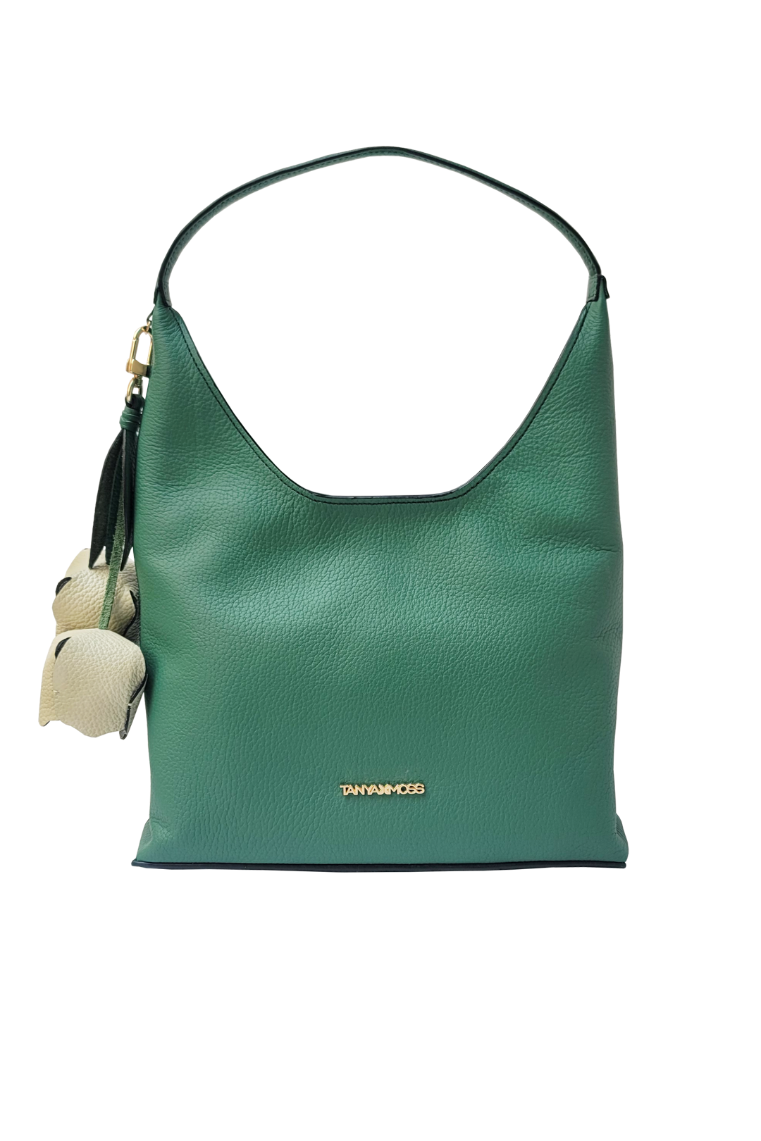 Bolsa Verde con Pétalos Dorados