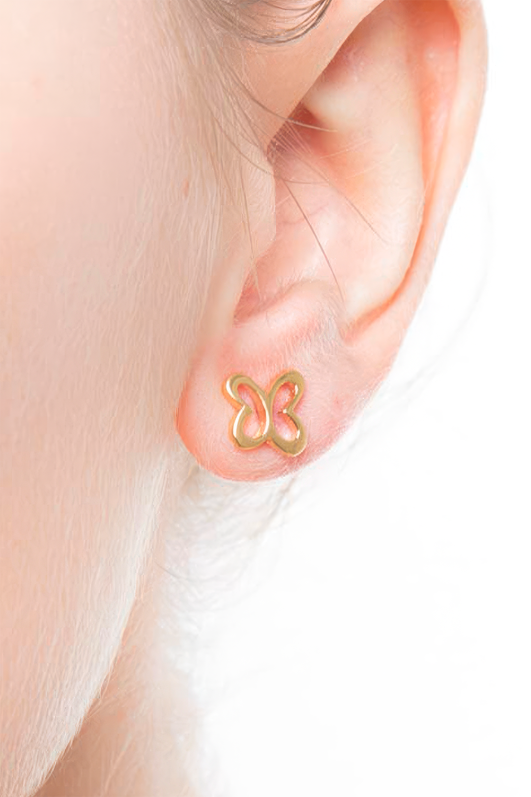 Broqueles Plata 925 Mariposa Mini  Dorados