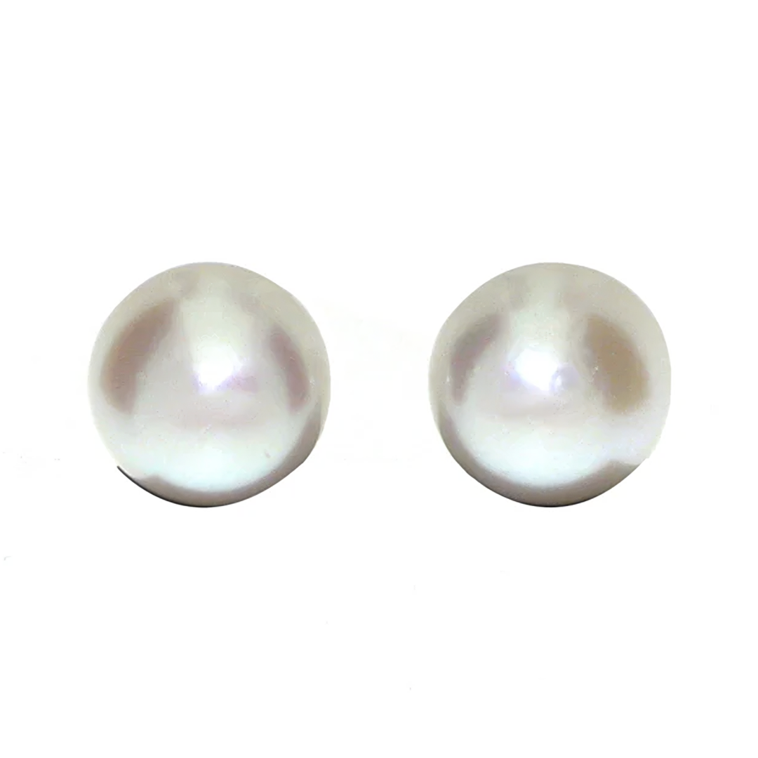 Broqueles Mujer Plata 925 Perla Boton Blanca Anamora por Tanya Moss - Tanya Moss