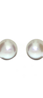 Broqueles Mujer Plata 925 Perla Boton Blanca Anamora por Tanya Moss - Tanya Moss