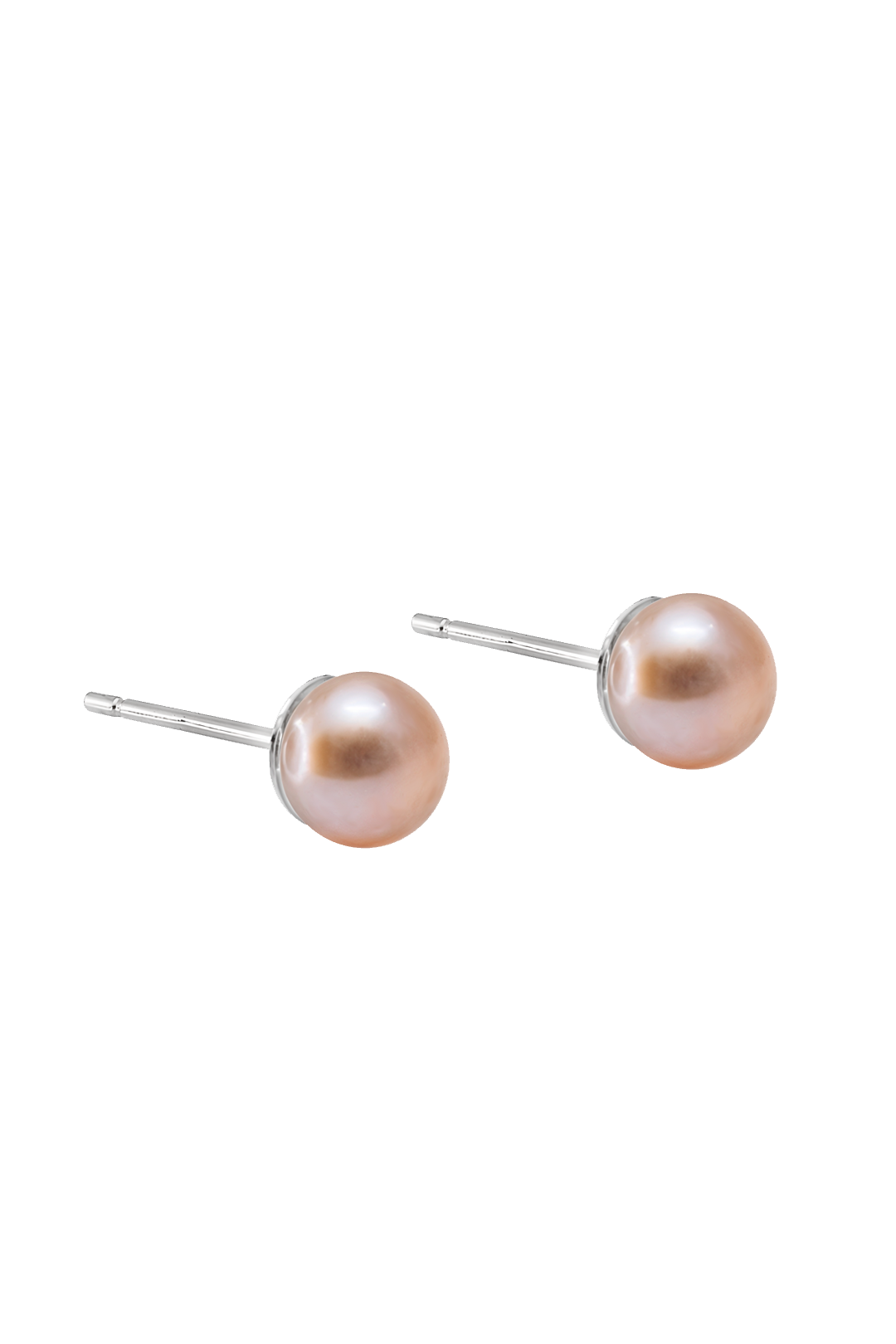 Broqueles grandes de Perla Rosa y Plata - Tanya Moss