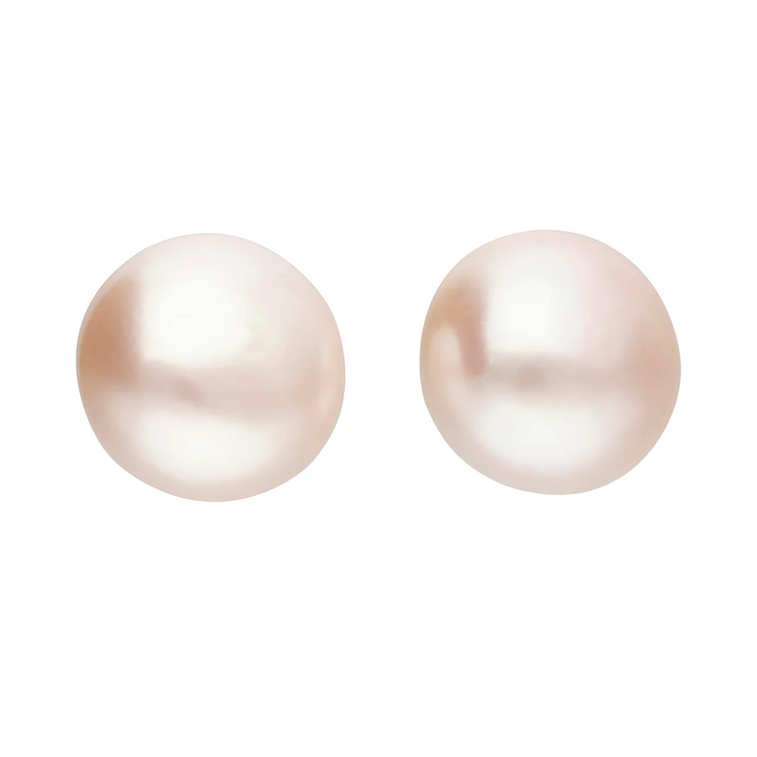 Broqueles Mujer Plata 925 Perla Boton Rosa Anamora por Tanya Moss - Tanya Moss