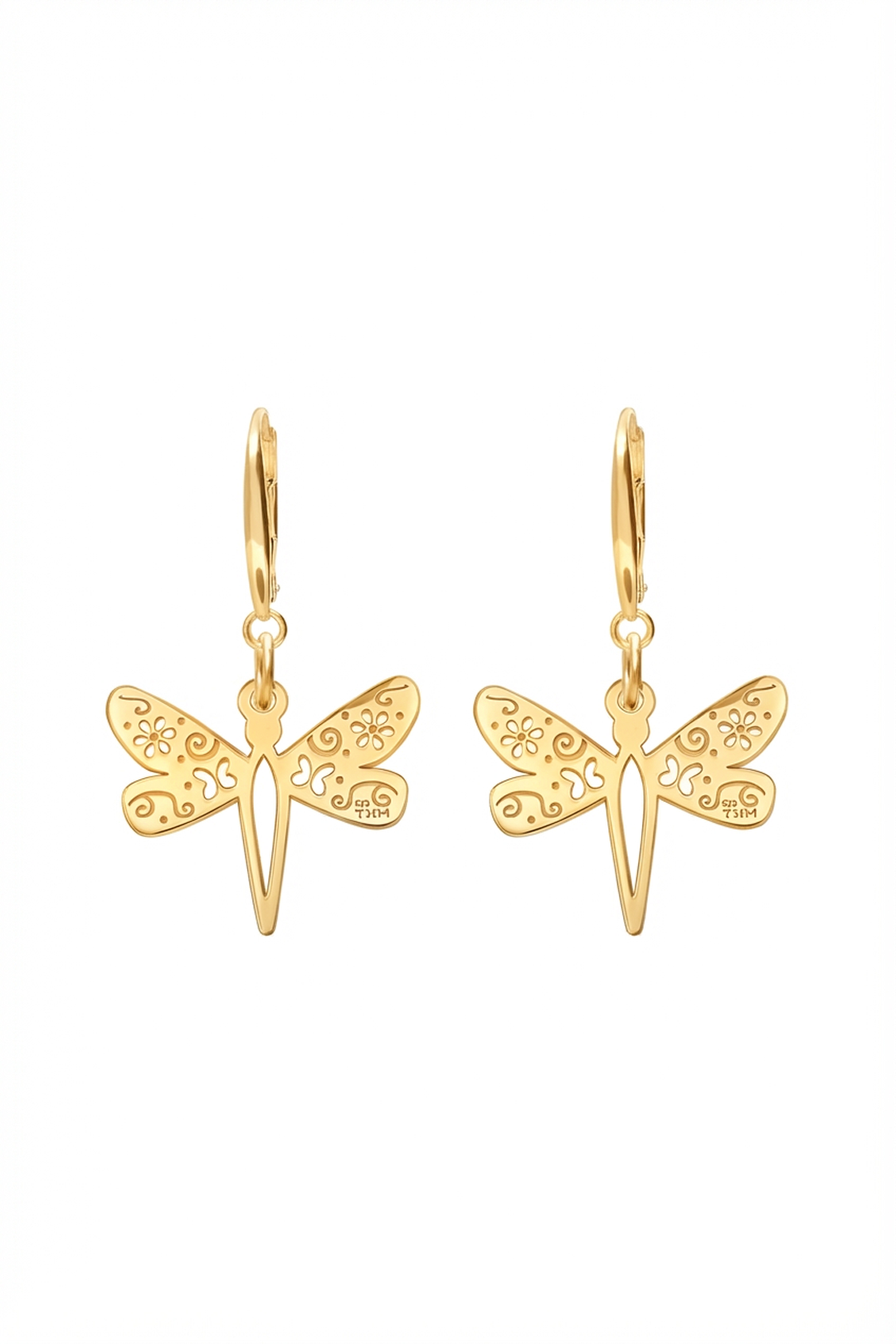 Aretes Plata 925 Mexicanizado Libélula Dorados