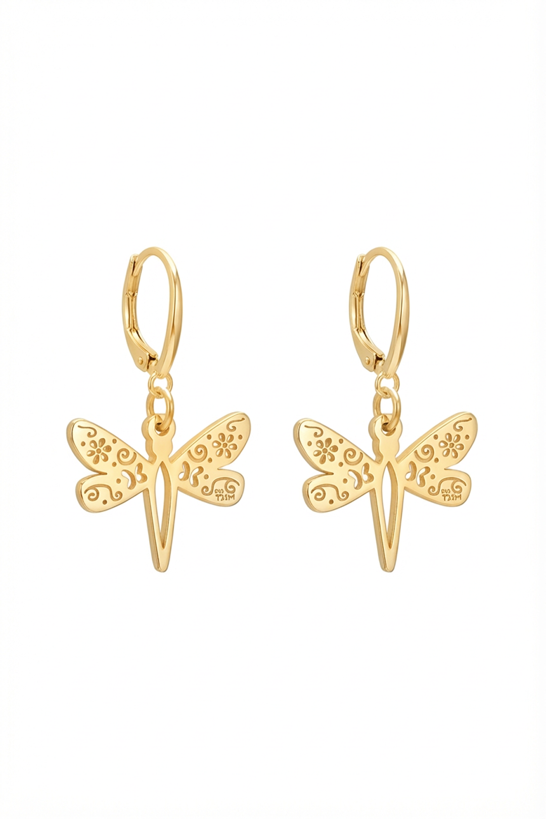 Aretes Plata 925 Mexicanizado Libélula Dorados