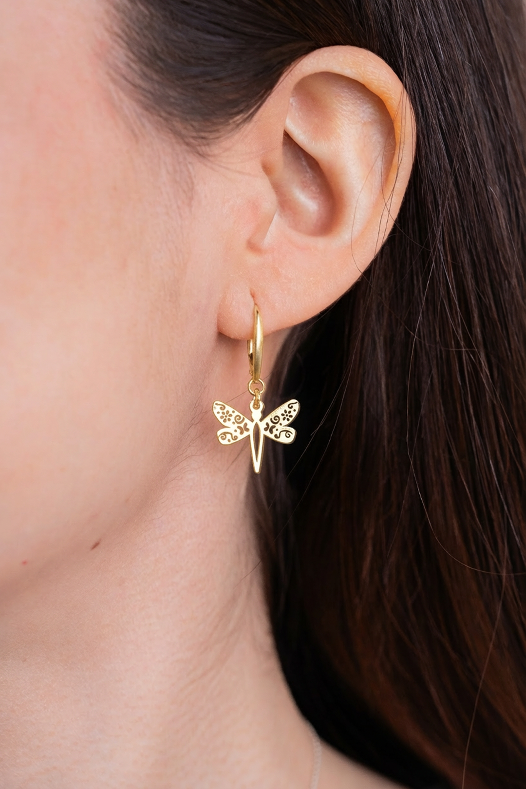 Aretes Plata 925 Mexicanizado Libélula Dorados