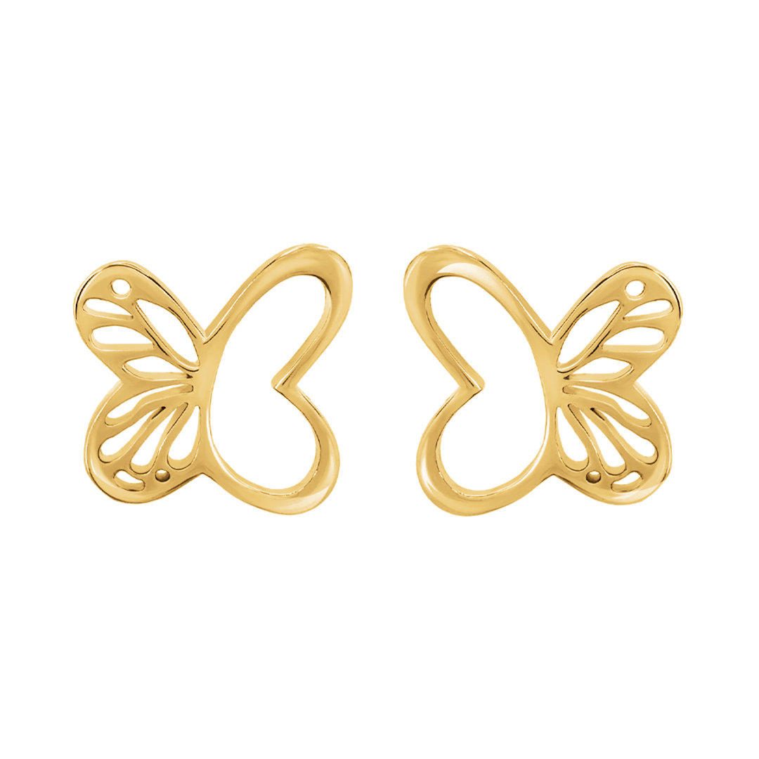Broqueles Mujer Plata 925 Monarca Mariposa Dorados - Tanya Moss
