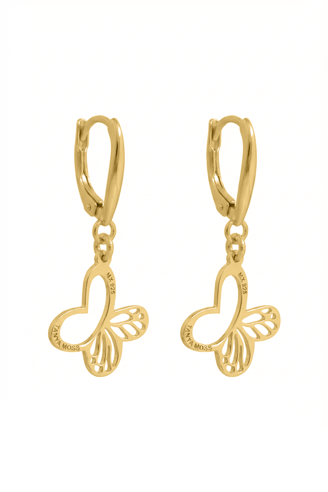 Aretes Monarca Mariposa Mini Dorados
