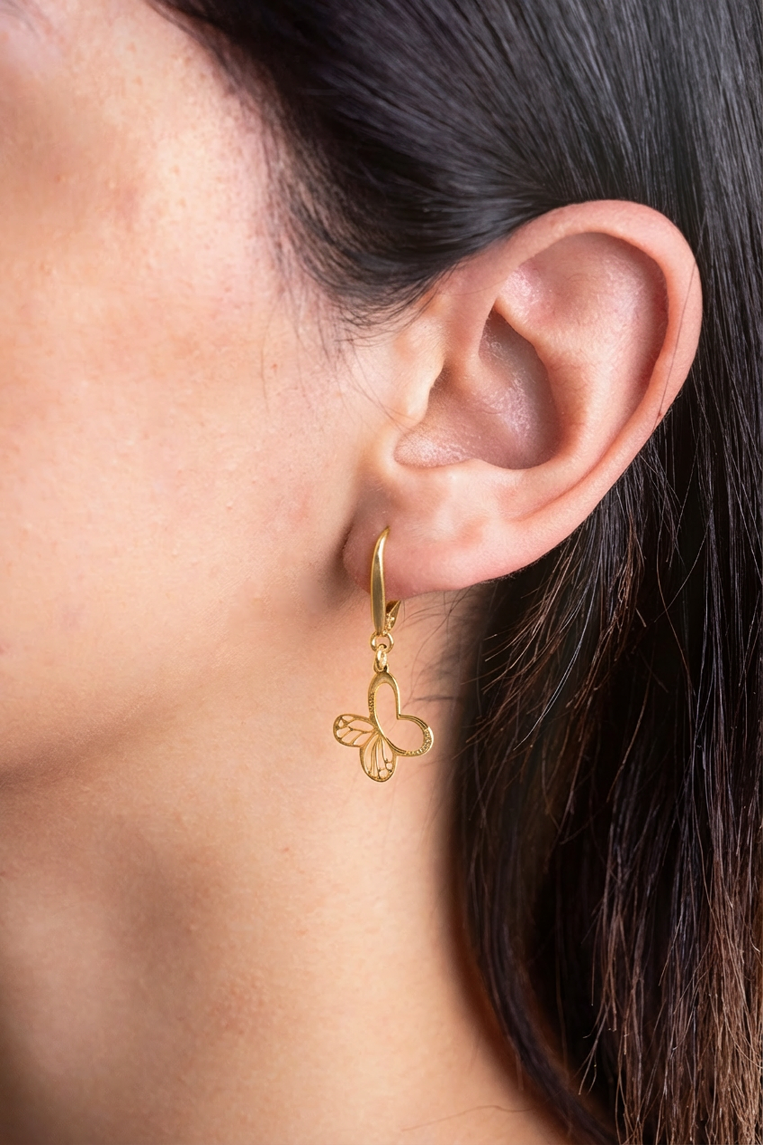Aretes Monarca Mariposa Mini Dorados
