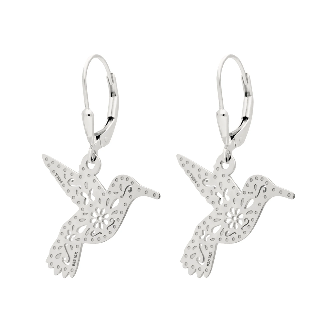 Aretes Plata 925 Mexicanizado Colibrí