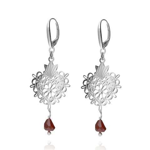 Aretes Mexicanizado Corazón Milagritos