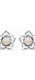 Broqueles de Flor doble con Perla - Tanya Moss