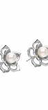 Broqueles de Flor doble con Perla - Tanya Moss
