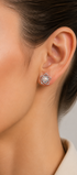Broqueles de Flor doble con Perla - Tanya Moss