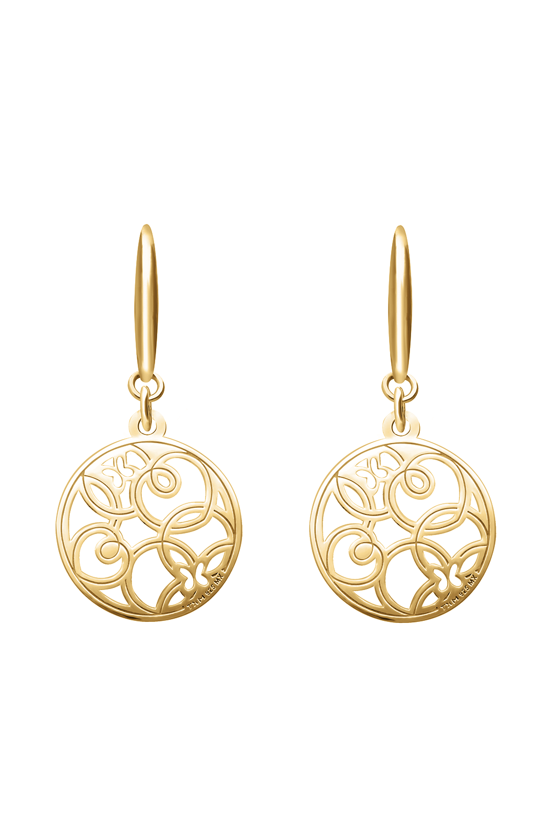 Aretes Plata 925 Joy Circulo Dorados