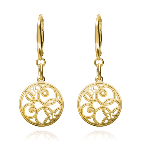 Aretes Mujer Plata 925 Joy Circulo Dorado