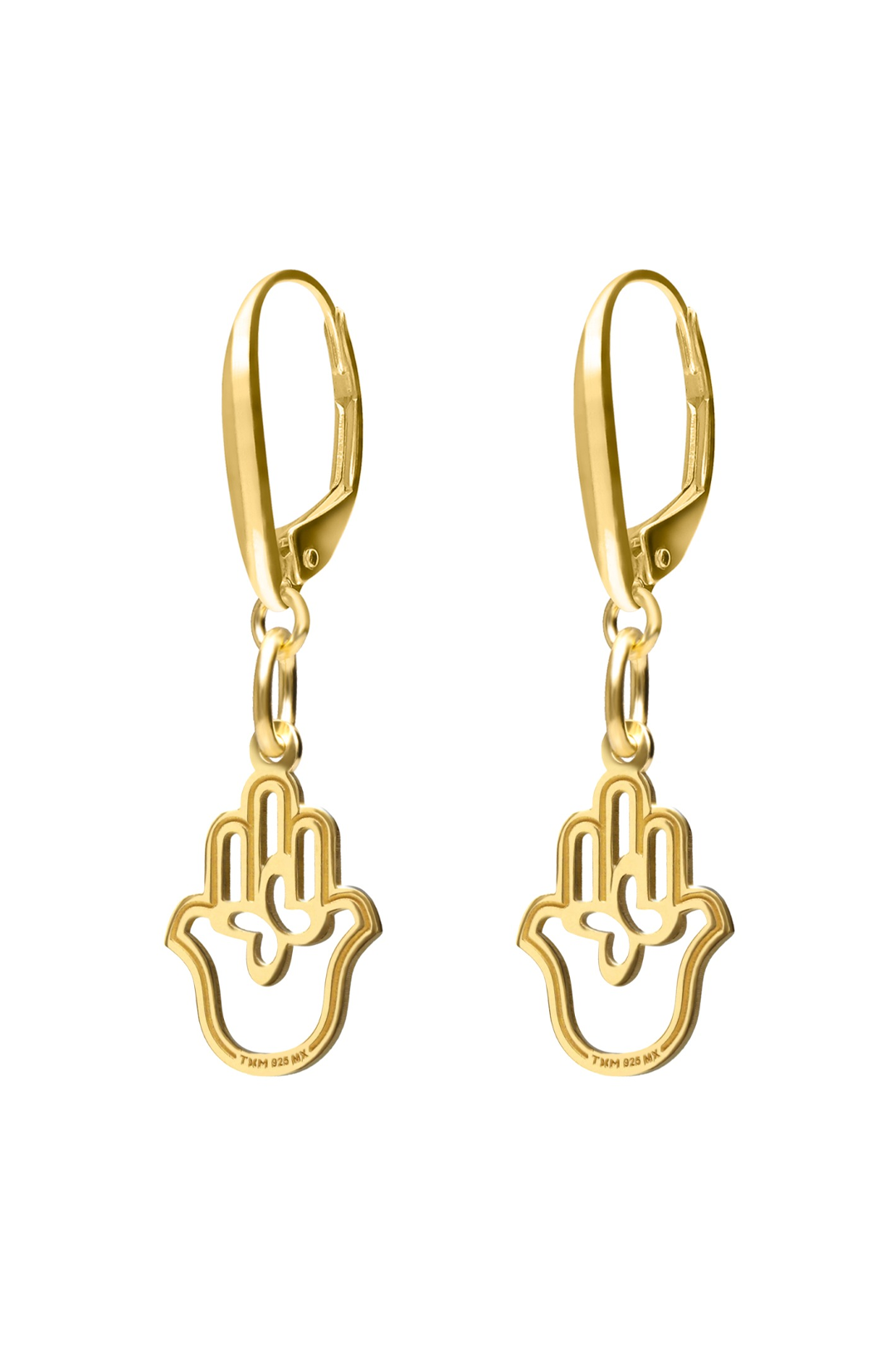 Aretes Mujer Plata 925 Carisma Mano Dorados