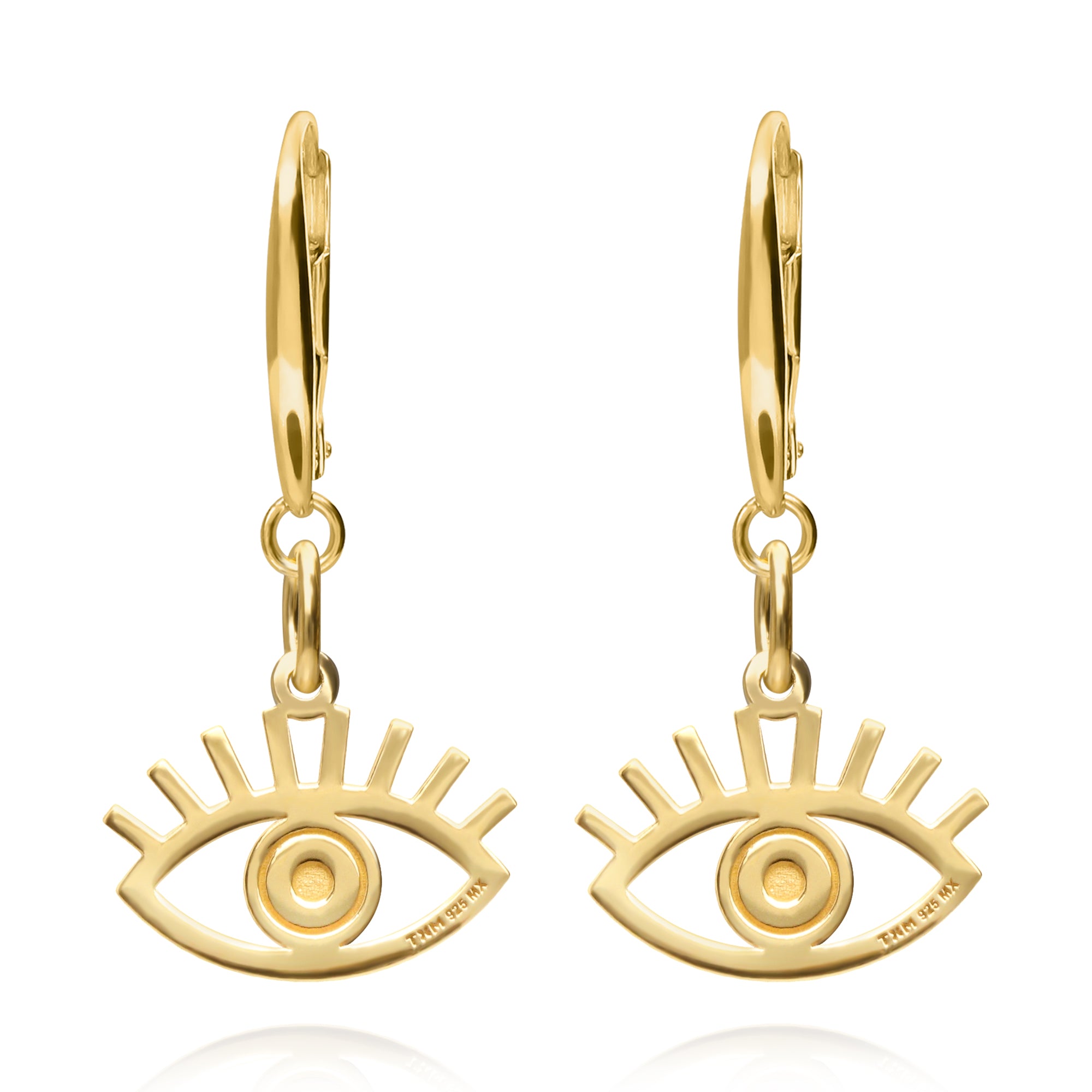 Aretes Mujer Plata 925 Carisma Ojo Dorados