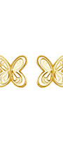 Broqueles Mujer Plata 925 Aurora Mariposa Baño de Oro