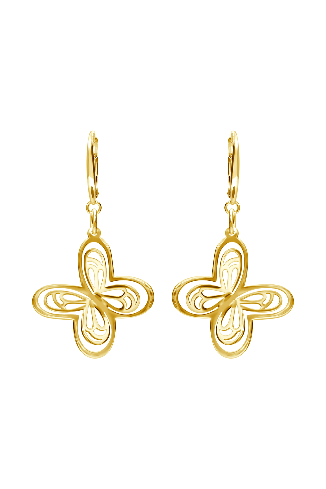 Aretes Plata 925 Monarca Mariposa Dorados - Tanya Moss