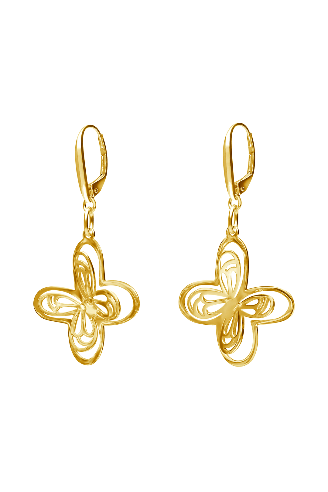 Aretes Plata 925 Monarca Mariposa Dorados - Tanya Moss