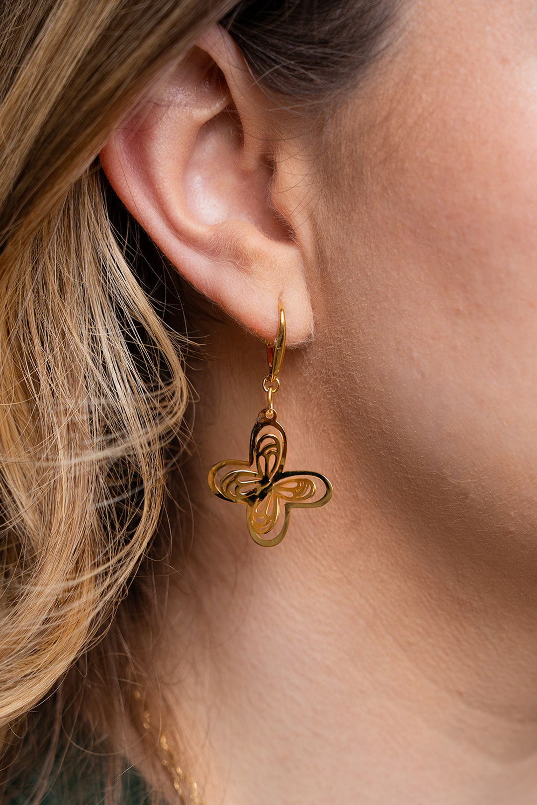 Aretes Plata 925 Monarca Mariposa Dorados - Tanya Moss
