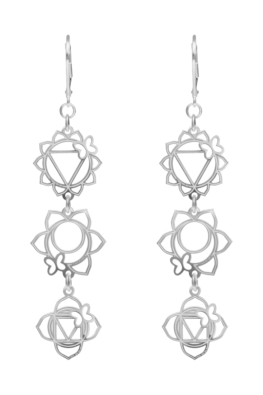 Aretes Plata 925 Chakras 3 Módulos