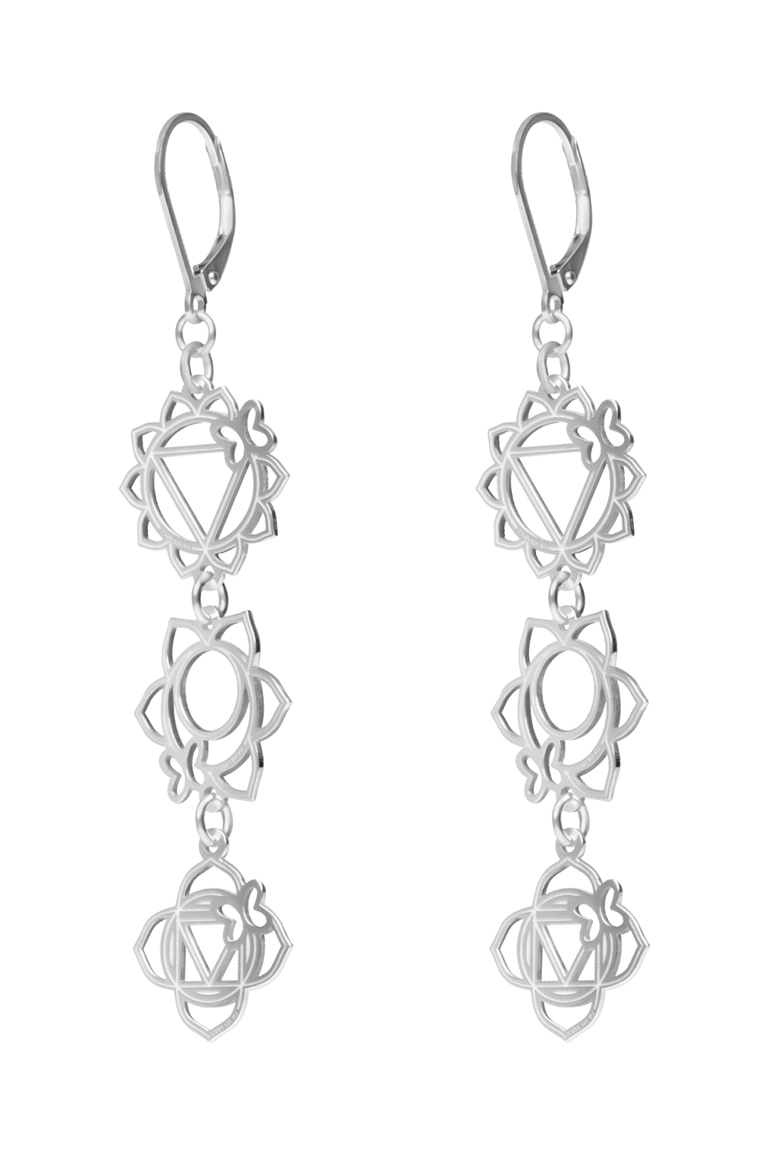Aretes Plata 925 Chakras 3 Módulos