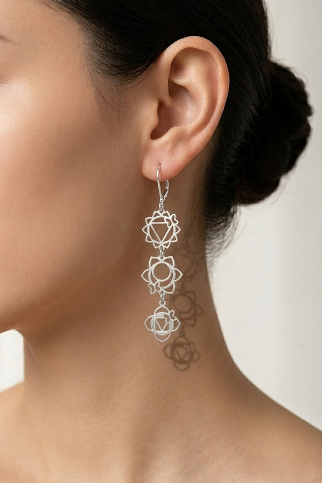 Aretes Plata 925 Chakras 3 Módulos