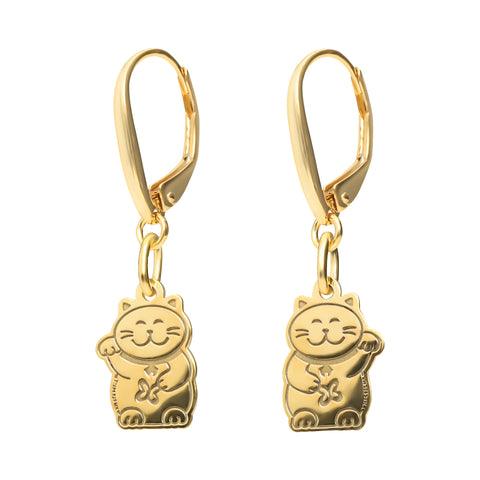 Aretes Mujer Plata 925 Carisma Gato Dorado