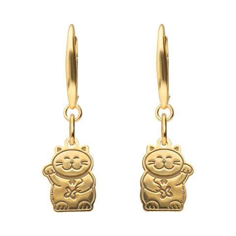 Aretes Mujer Plata 925 Carisma Gato Dorado