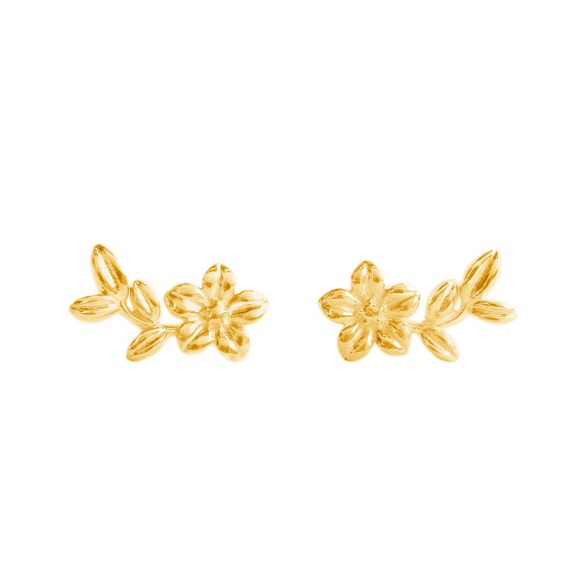 Broqueles Mujer Plata 925 Mensaje Amor Flor Hojas Dorado