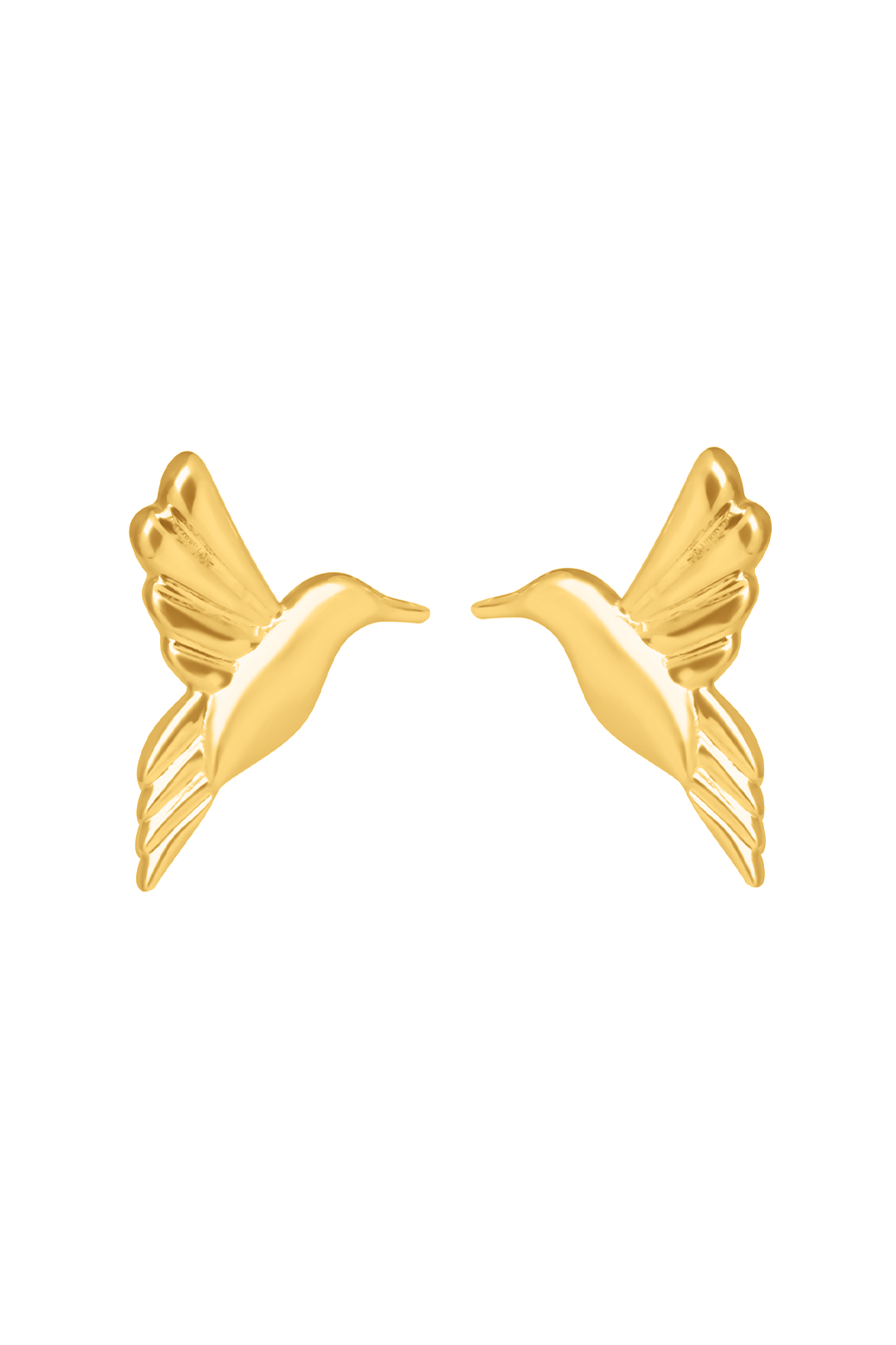 Broqueles Mujer Plata 925 Mensaje Amor Colibri Dorado