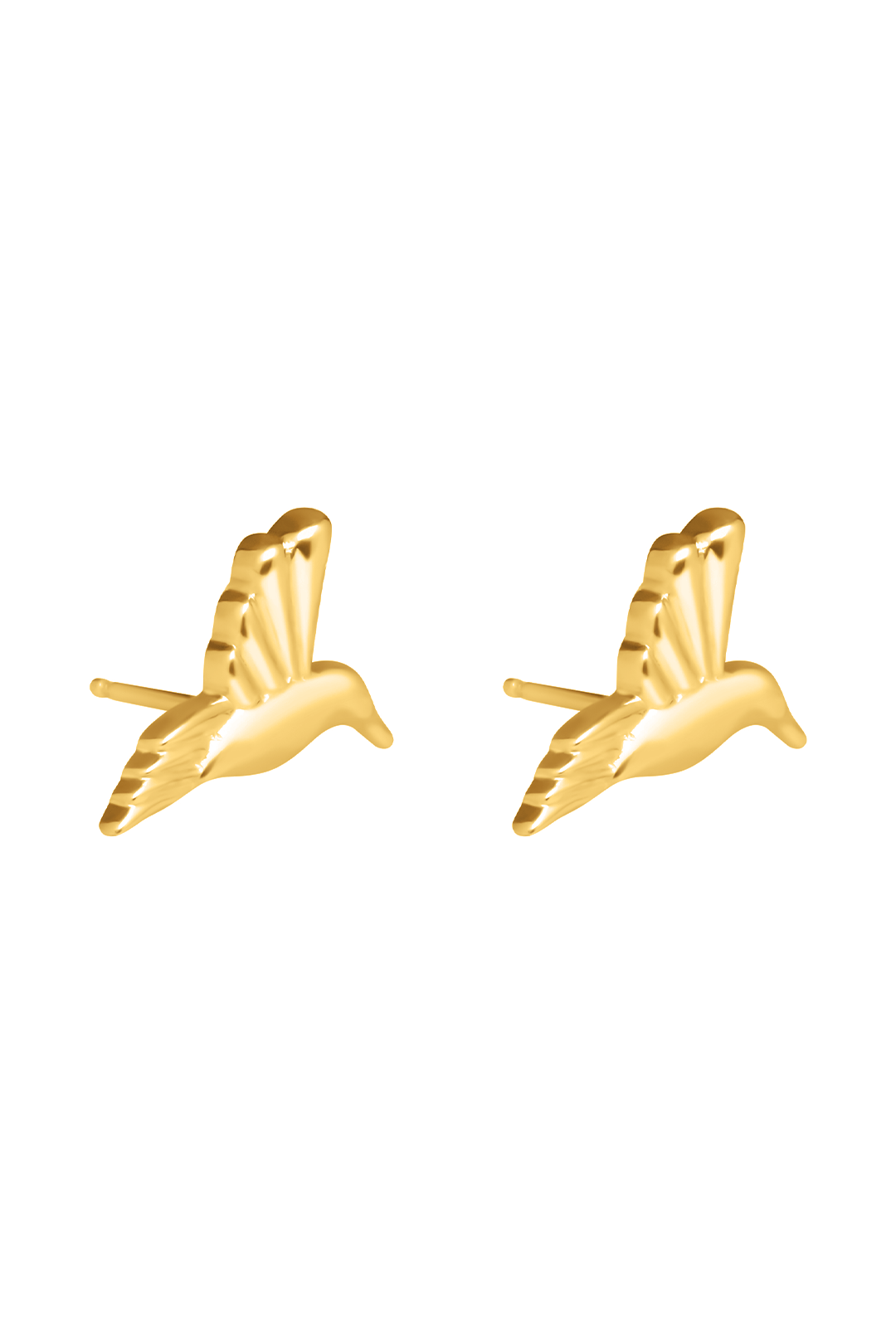 Broqueles Mujer Plata 925 Mensaje Amor Colibri Dorado