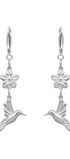 Aretes Plata 925 Mensaje Amor Dobles Flor Colibrí - Tanya Moss