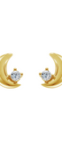 Broqueles Luna Con Circonia Dorados - Tanya Moss