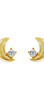 Broqueles Luna Con Circonia Dorados - Tanya Moss