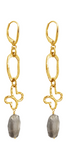 Aretes Plata 925 Liberty Eslabón Mariposa Piedra Dorados - Tanya Moss