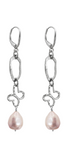 Aretes Plata 925 Liberty Eslabón Mariposa Perla - Tanya Moss