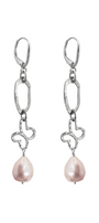 Aretes Plata 925 Liberty Eslabón Mariposa Perla - Tanya Moss