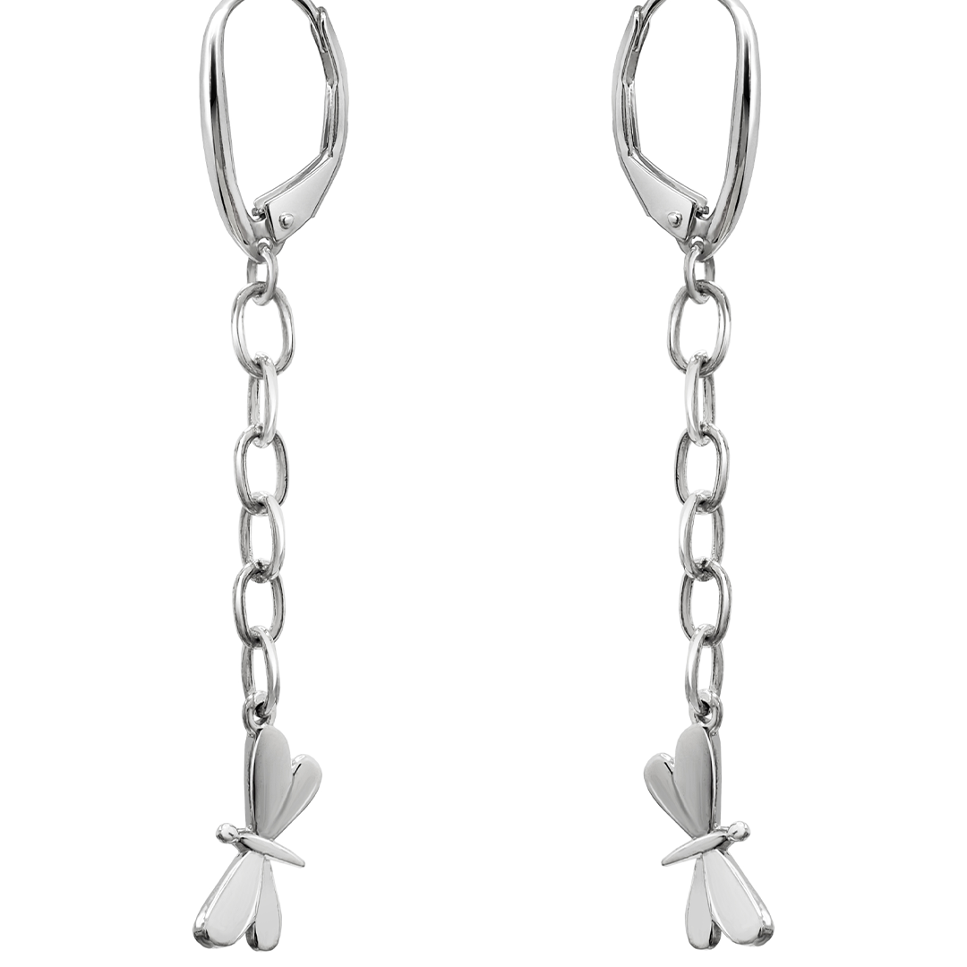 Aretes Plata 925 Alegría Libélula Colgantes