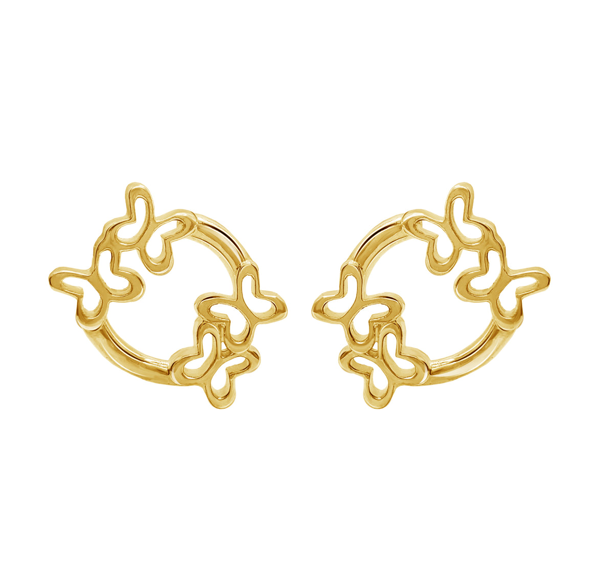 Aretes Aro Mariposas Dorado