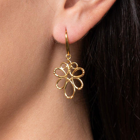 Aretes Mujer Plata 925 Serenata 1 Modulo Dorados