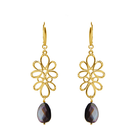 Aretes Mujer Plata 925 Serenata Piedra Dorados