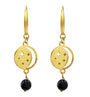 Aretes Plata 925 Magia Luna Cosmos Agata Negra Dorados - Tanya Moss